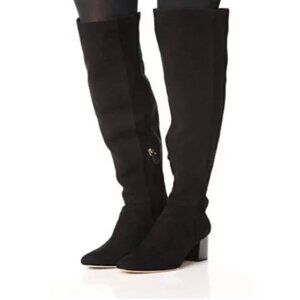 DIANE VON FURSTENBERG Luzzi Over the Knee Suede Black Fall Winter Heeled Boots